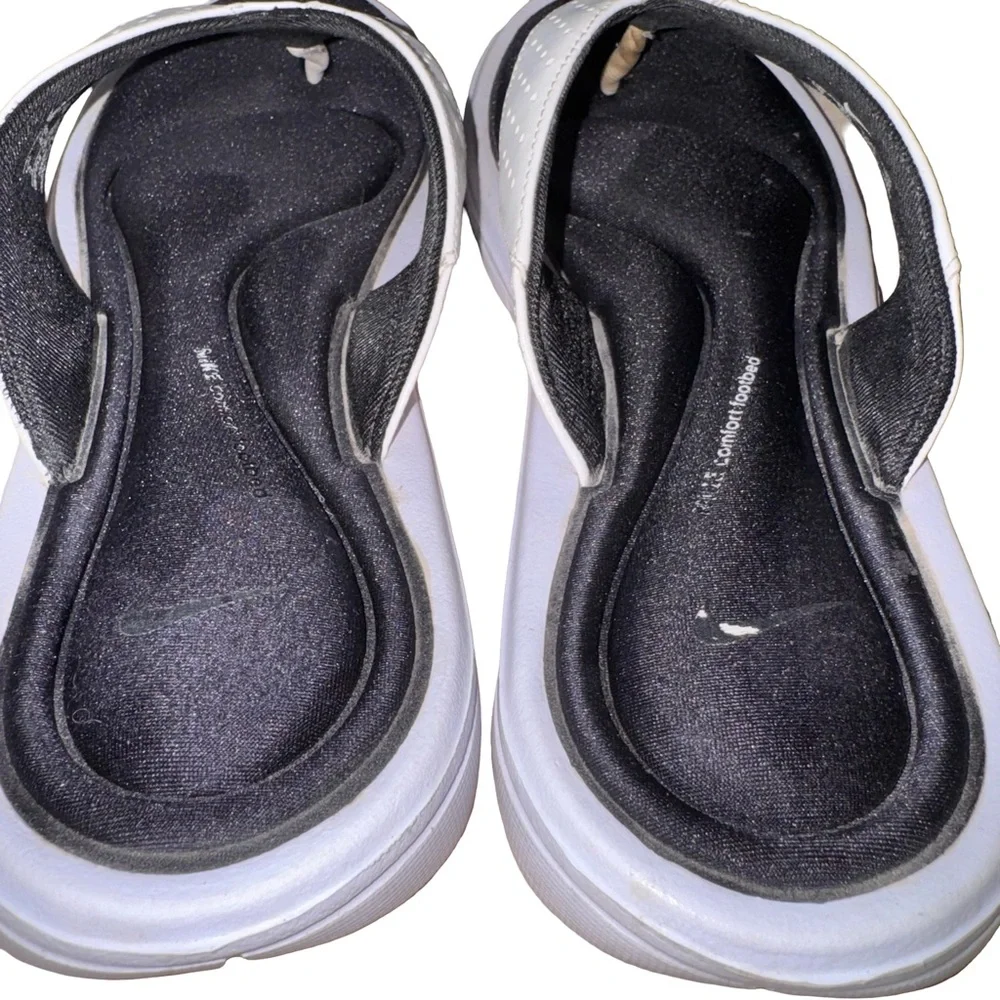 Nike Comfort Footbed Thong Sandals Womens 7 Black White Athletic Flip Flops - Picture 4 of 6